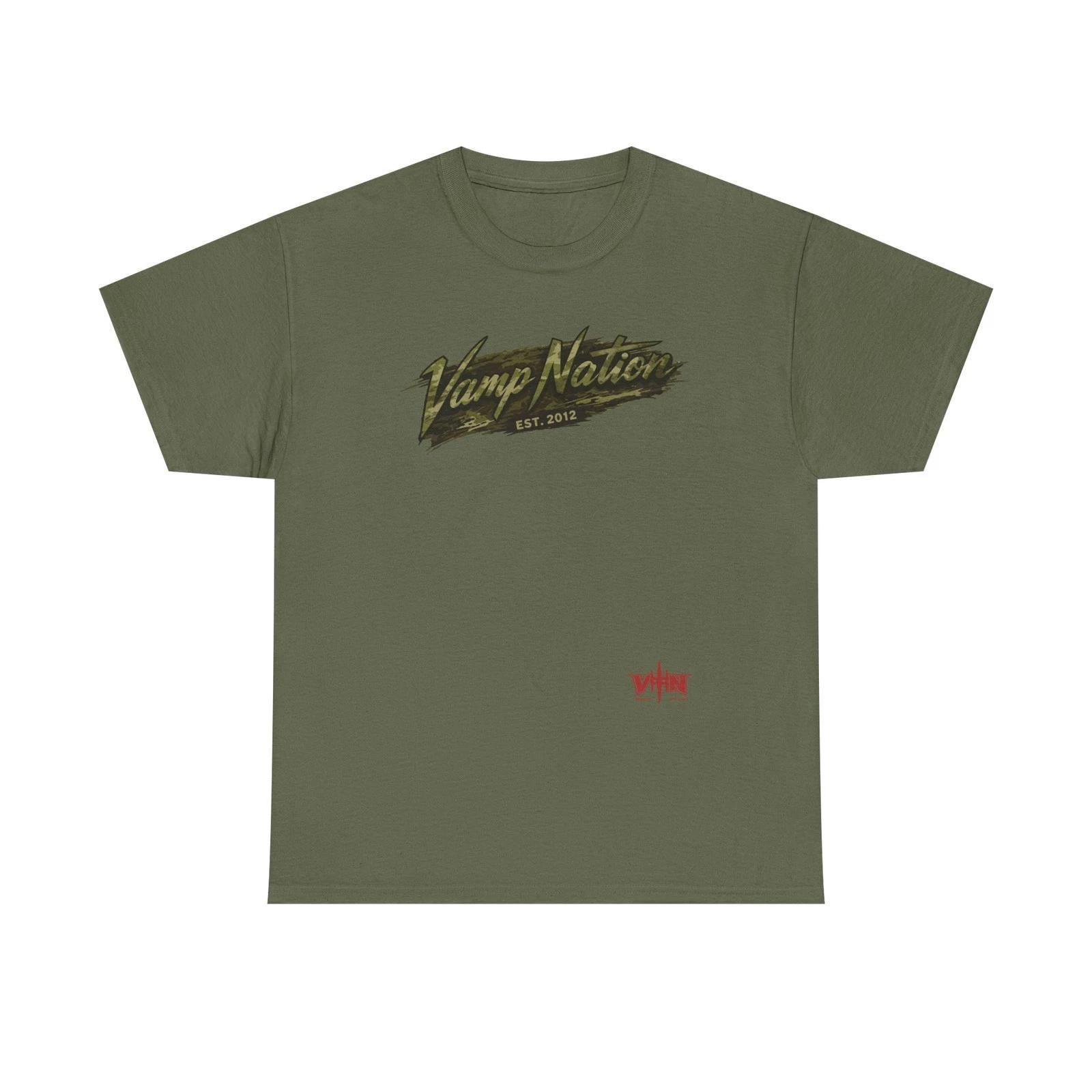 Vamp Nation Camo Tee — Military Camouflage Graphic T-Shirt 2XL