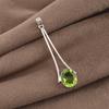 Peridot Gemstone 925 Sterling Silver Handmade Women Jewelry Designer Long Pendant 1.79" For Gift PP-69-2