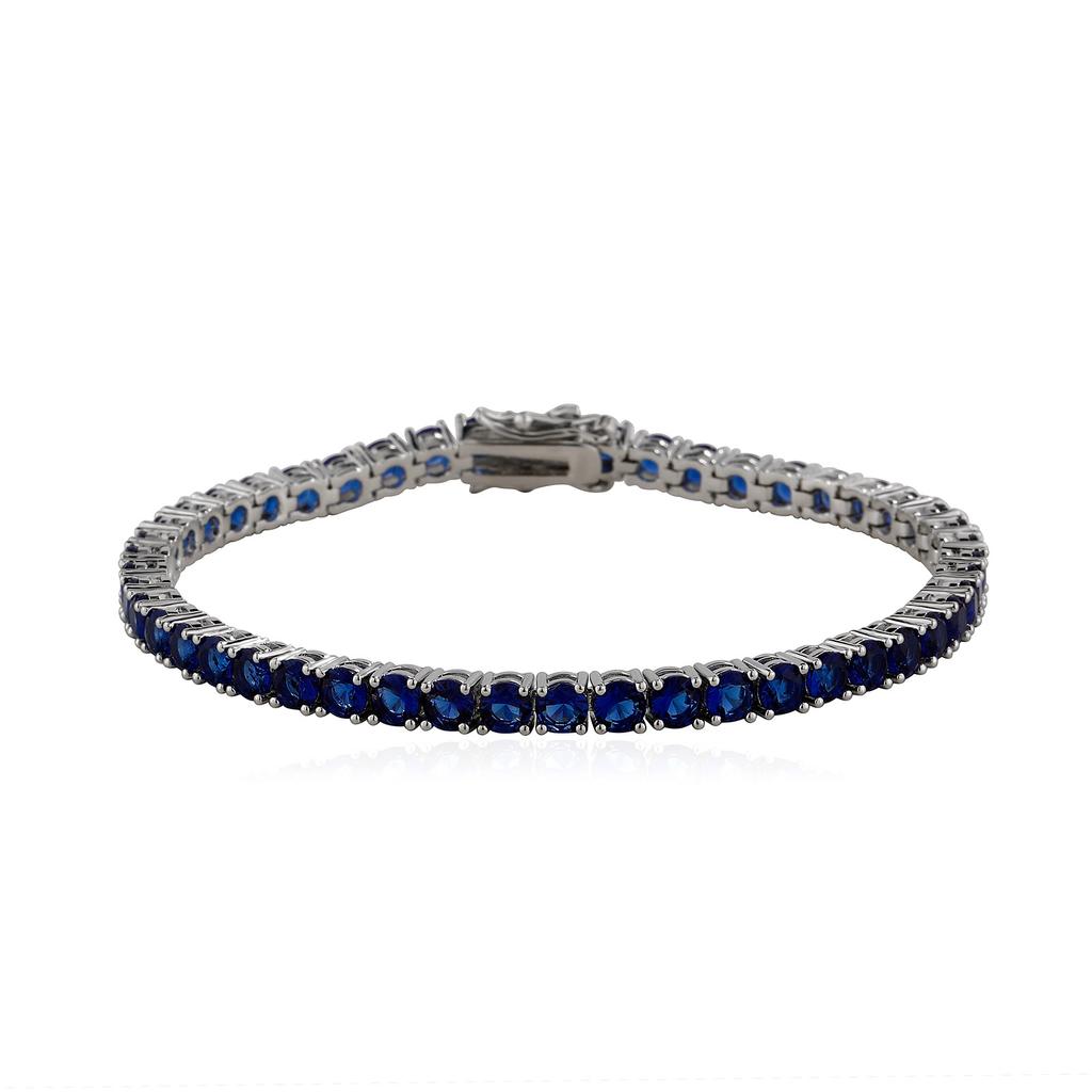 Bracciale Tennis Iced Out a Riga Singola con Zirconi Colorati in Ottone Placcato Rodio Gioielli di Moda per Donna Regalo