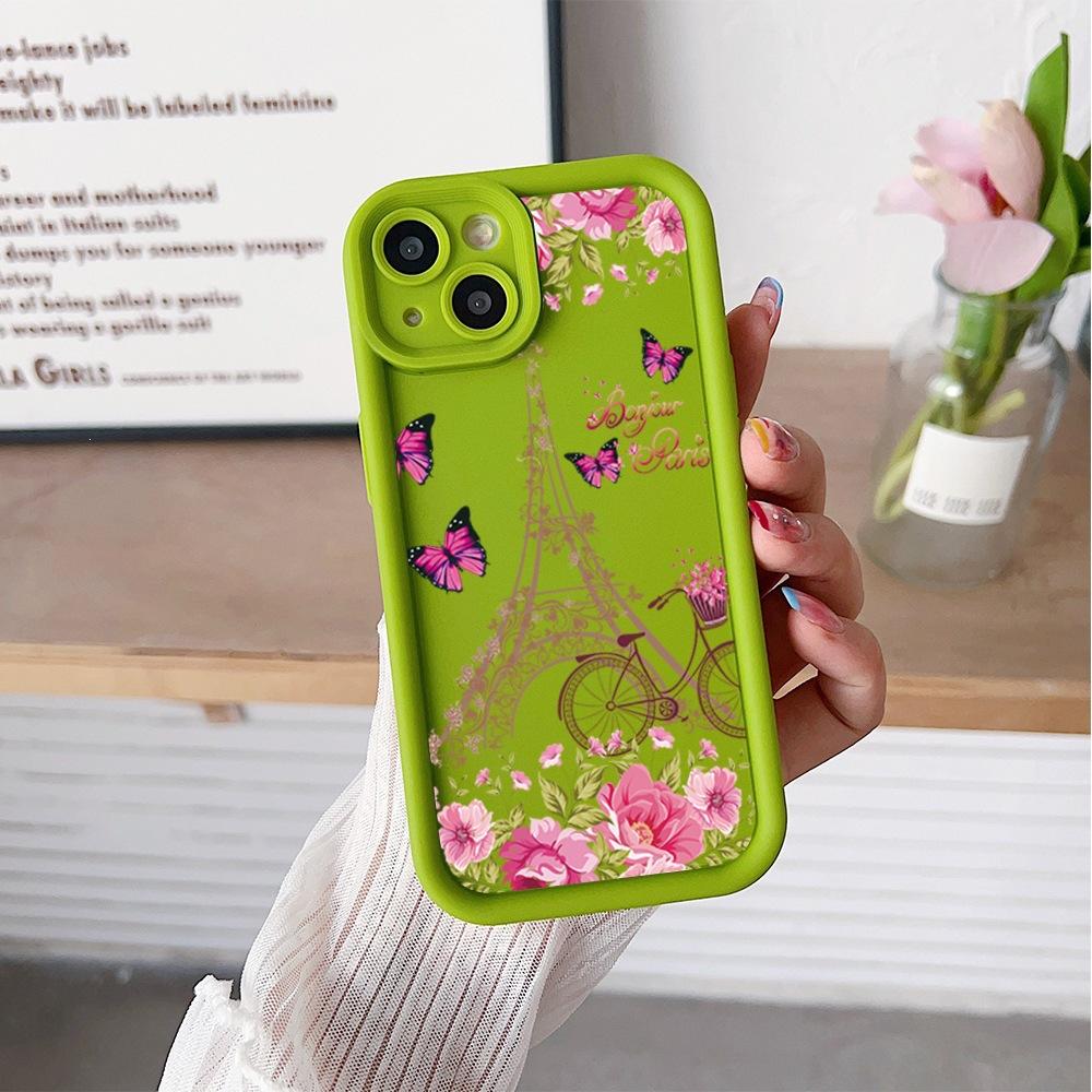 Applicable to Apple 16Promax European and American hot-selling soft case 14pm flower butterfly 15 painted IP13pm mobile phone case 11
