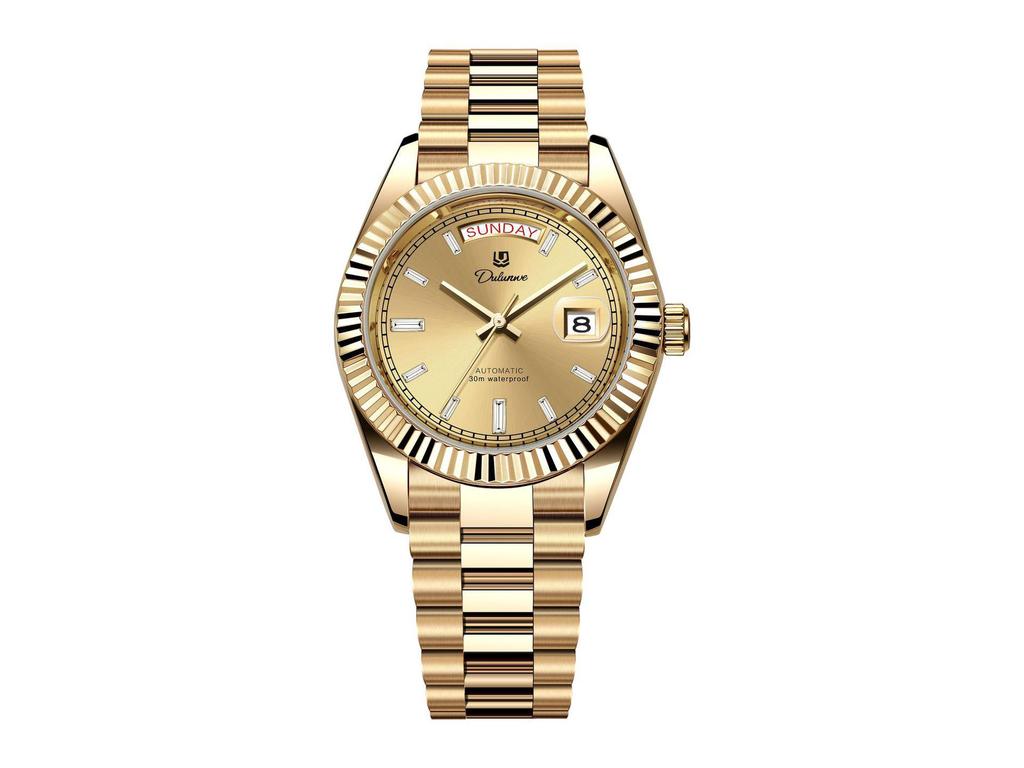 Durenwei 25 Gold Double Date Automatic Men's Waterproof Business Watch