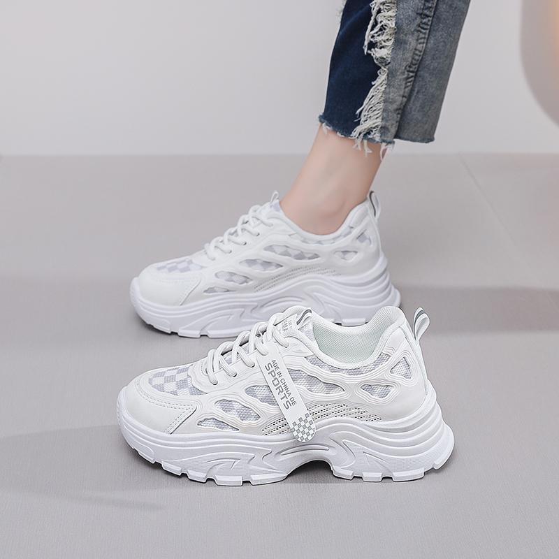 Fashion Women New Fashion Platform Sport Running Shoes Women 2025 New Vintage  Casual Chunky Sneakers Women Mesh Platform Shoes