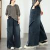 DIMANAF 2026 Herbst Winter Neu Übergröße Damen Blaue Jeans Lange Hosen Elastische Taille Locker Lässig Denim Baumwolle Dicke Hosen Vintage Dame