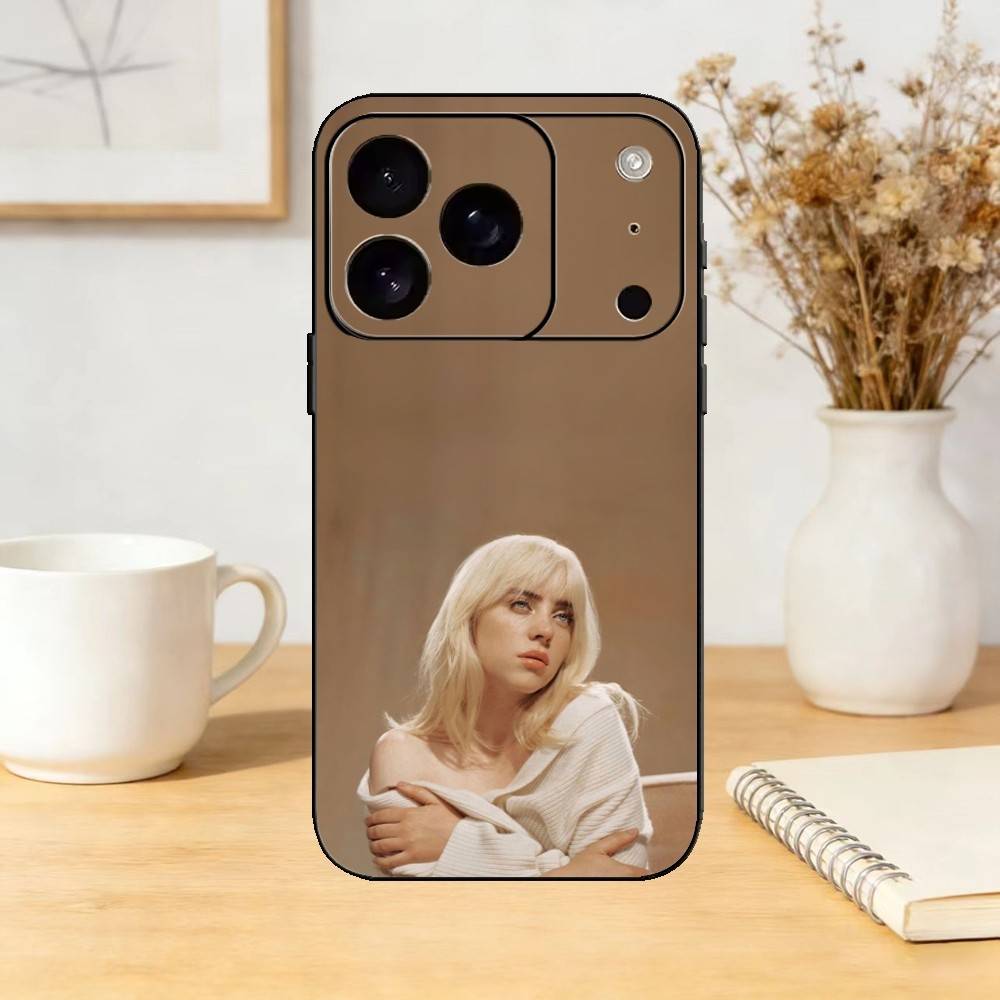 

Знаменитая S-певица B-Билли Айлиш Чехол для телефона iPhone 17,16,15,14,13,12,11 Plus,Pro Max,SE4 Мягкий силиконовый Черный чехол iPhone11PROMAX