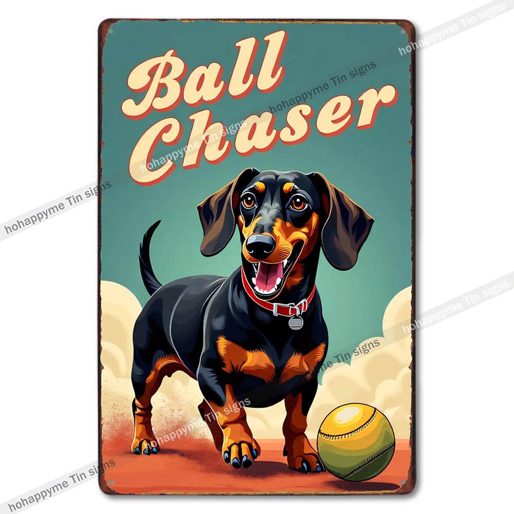 Vintage Cute Dog Themed Metal Tin Sign Retro Funny Puppy Wall Art Decor for Home Pet Shop Man Cave Rustic Iron Painting Plaque