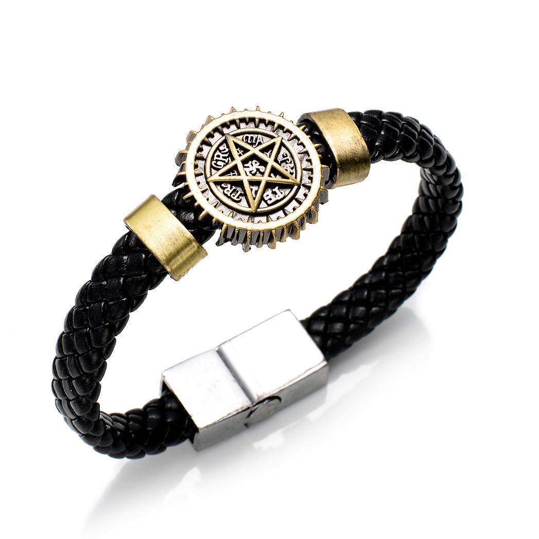 

5 стилей, серебряный цвет, браслет Woodleaf Pirate Four Kings, ниндзя Конан, финальная фантазия, голова волка, логотип, браслет в стиле панк, аниме 21cm