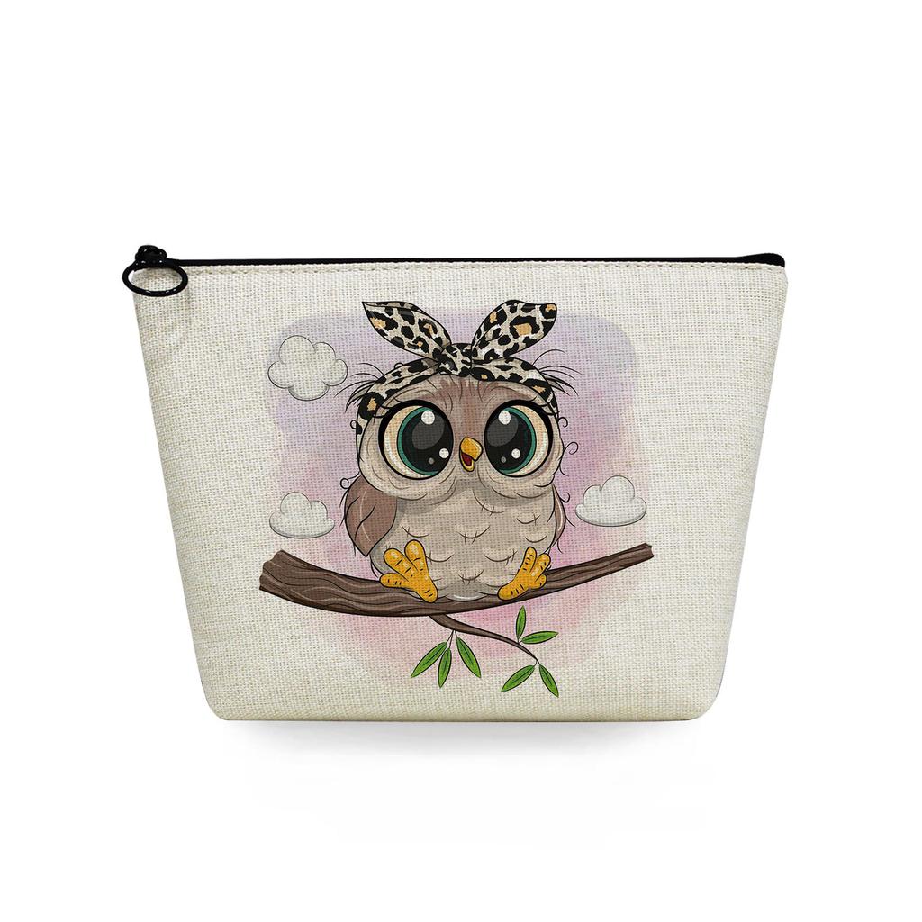 Women Owl Print Cosmetic Bag Toiletries Organize Travel Storage Case 6714