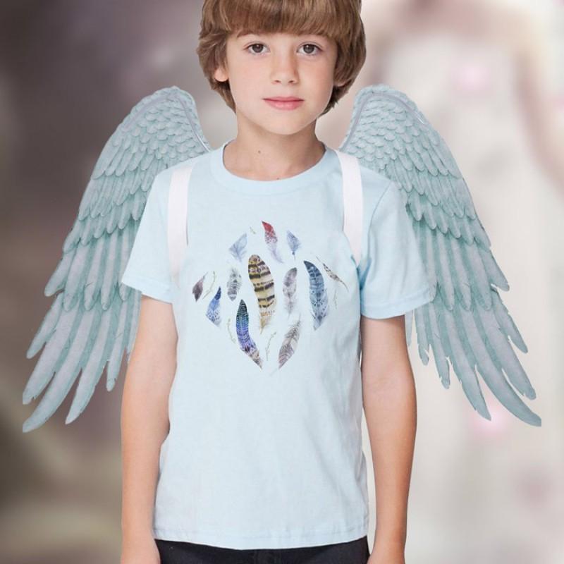 Kids Angel Wings Costume Accessory Halloween Mardi Gras Party Dress Up White Black Nonwoven Fabric