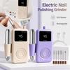 LED Display Electric Nail File 6 Grinding Heads Nail Grinder  Nail Tools