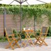 Vidaxl 3-Cz. Bistro Furniture Set, Grey Polypropylene and Wood