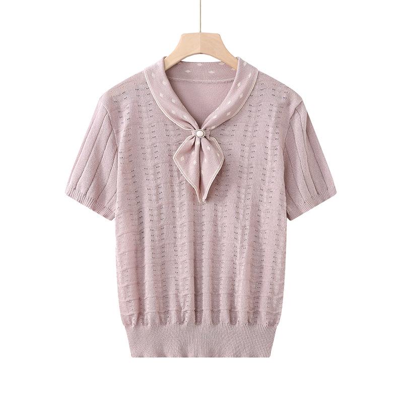 Mom's Summer 2026 Ice Silk Knit Sweater: Stylish Base Layer for Middle-Aged Women