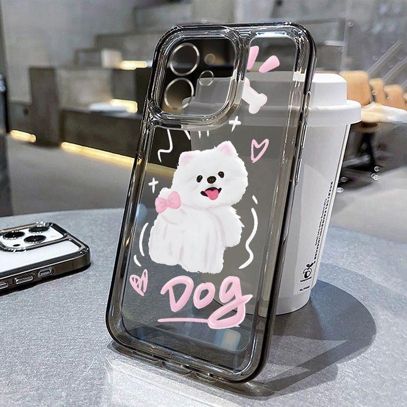 Bow Dog Compatible iPhone 14 Pro Case iPhone 15 Shockproof XS Max Soft 11/12/13 Trendy 17