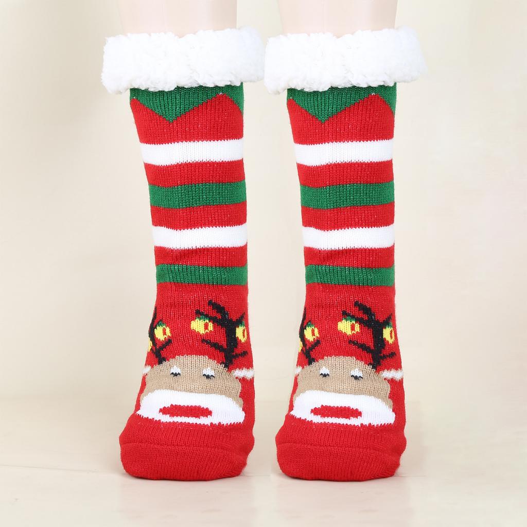 Women's Christmas Socks Floor Socks Snow Boots Thickened Fleece Home Sleep Socks Carpet Sock Covers