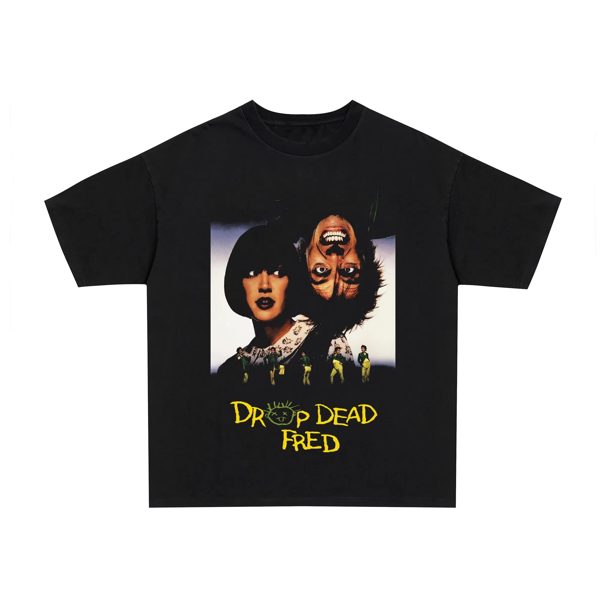 

90s Drop Dead Fred Vintage Black Streetwear Graphic Tshirt Summer Unisexs and Womens Loose and Breathable Tshirt Top S