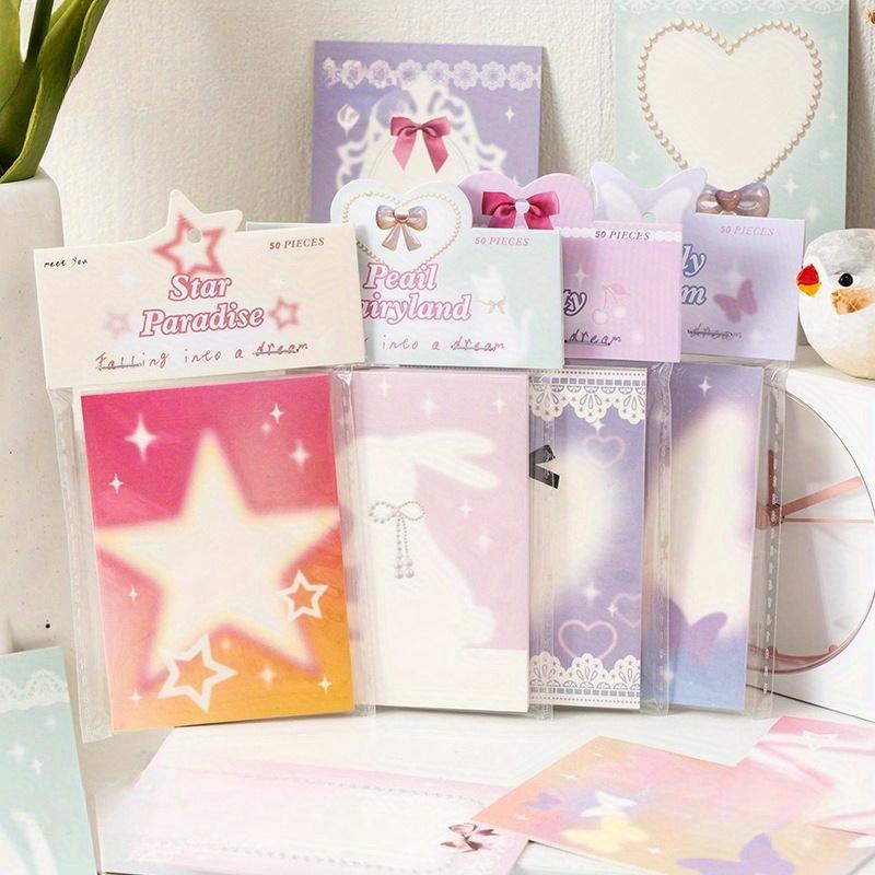 200Sheets/4Packs Star Butterfly Pattern Sticky Notes, Creative Multi-Purpose Square Notes, Easy to Apply and Write