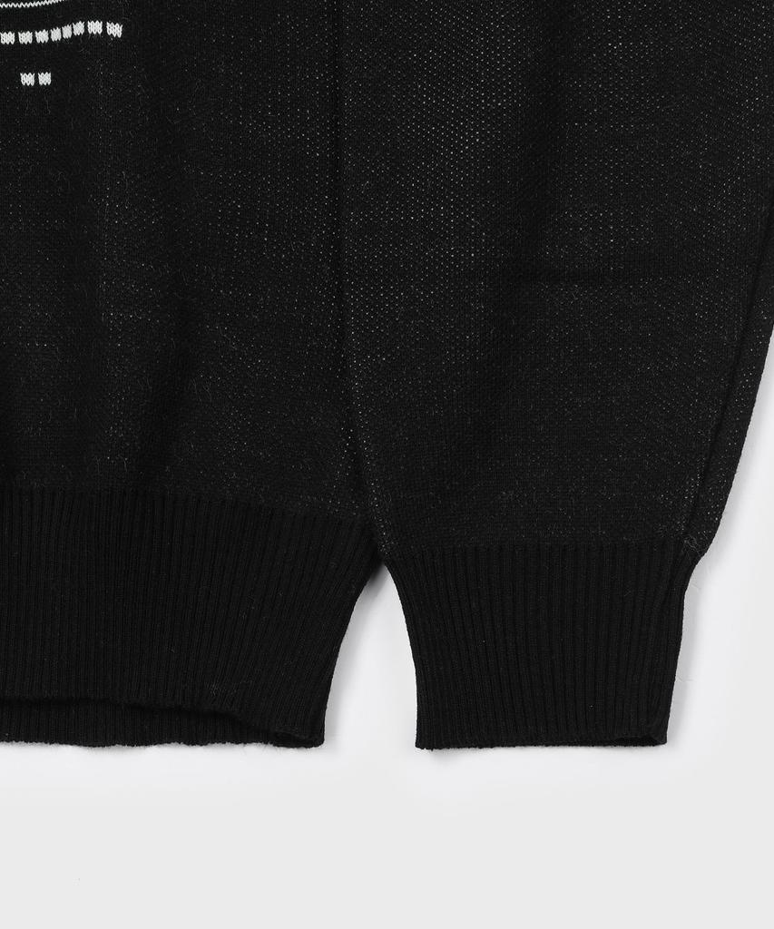 SLOW RECORD HOUSE Universe Logo Knit_Black