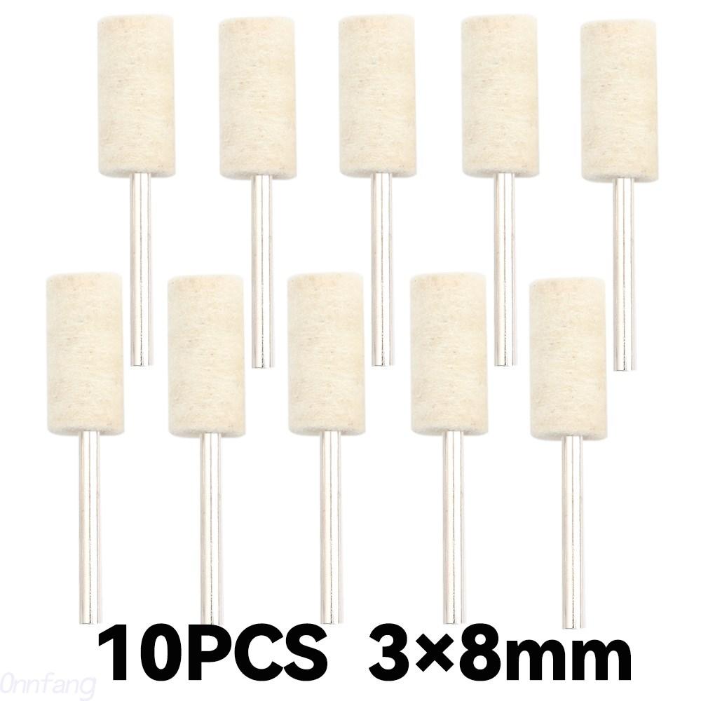 10Pcs/5Pcs Wool Felt Mounted Polishing Buffing Wheel OD 3-10mm Grinding Head for Dremel Drill Rotary Tool 3mm Shank