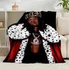 1PC King Of The Rapper Flannel Blanket Gift, Suitable for Both Men And Women, Soft Ideal for Beds And Sofa, Birthday Or Christmas Gift