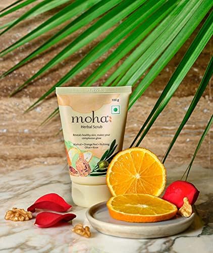 Moha Walnut Face Scrub Gentle Exfoliating Polish For Glowing Skin Deep Cleansing Smooth Texture 100 g X Pack Of 2