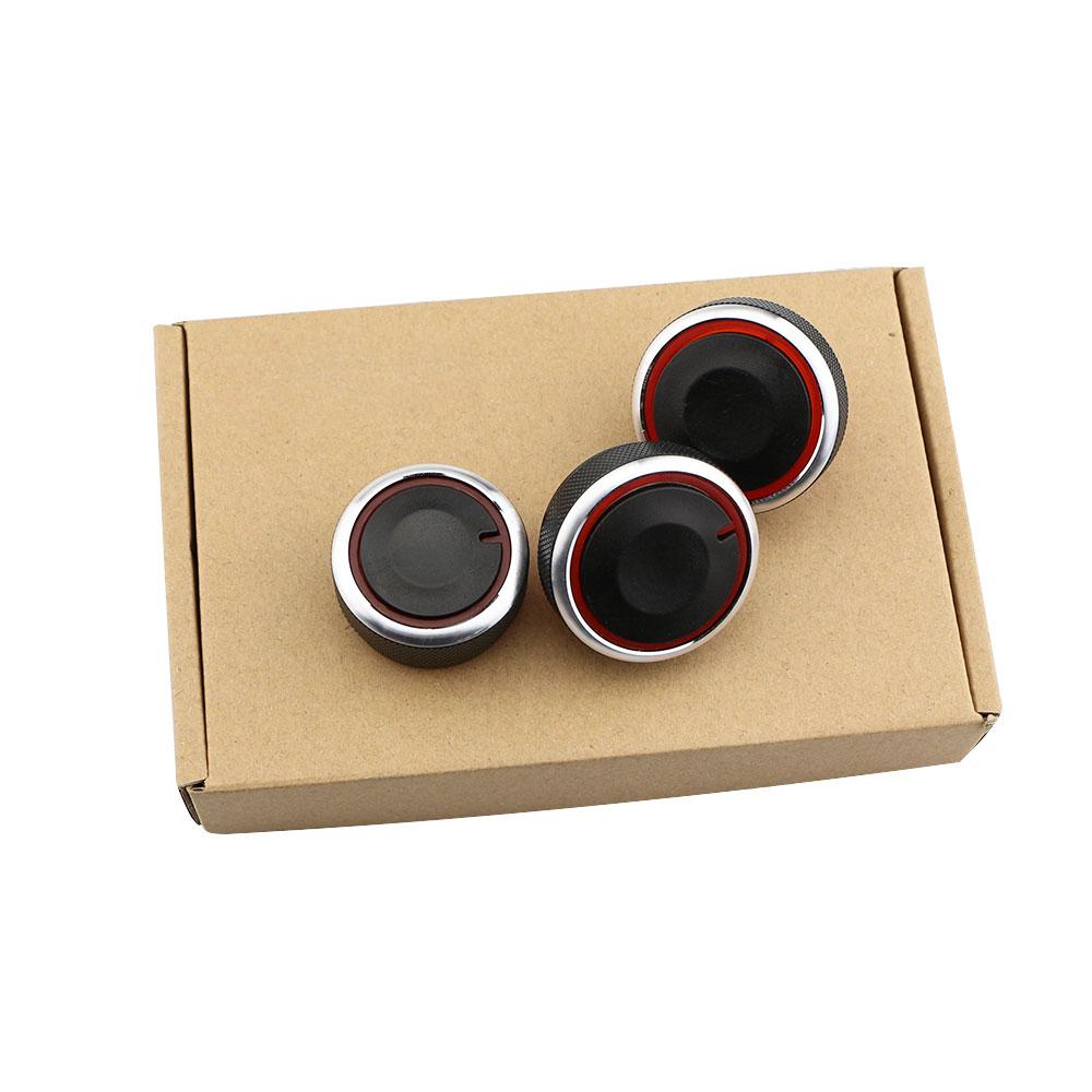 Car AC Knobs for Hyundai Verna Elantra Air Conditioning Heat Control Switch Button 3Pcs Aluminum Alloy Knob Interior Accessories