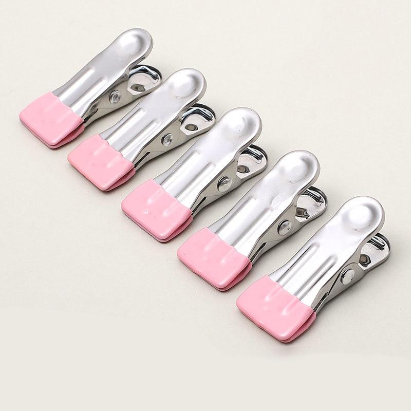 10 Stück Edelstahl Wäscheklammern mit Spurlosen Hakenaufhängern Kleiderklammern Socken Aufhängeclip Heimschrank Bettlakenhalter