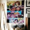 Naruto Art Compilation Wall Tapestry Aesthetic Wall Hanging Printed Fabric Blanket Decorative Tapestries For Bedroom Living Room Home Decor