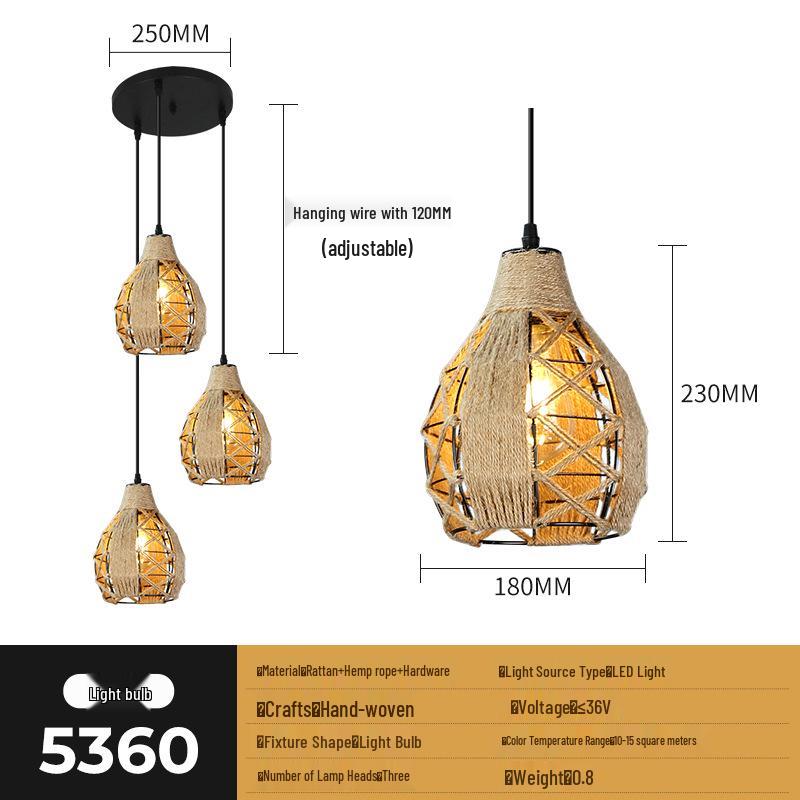 Zen Rattan Bamboo Woven Chandelier for Bedroom, Living Room, Bar, and Restaurant