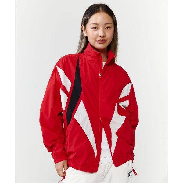 Reebok Vector Flash Spliced Outdoor Casual Zip-Up Windbreaker Women Outerwear Red REJU4EJ30R2