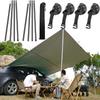 Car Tent Telescopic Pole with 2/4Pc Suction Cup Adjustable Aluminium Alloy Tent Rods for Trailor Hiking Camping Awning Shelters