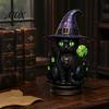 Luce Notturna Decorativa di Halloween Gatto Nero Cappello da Strega Lampada da Tavolo, con Luce Viola Onirica, Ornamento Gotico Estetica Oscura Ornamento Retrò, per Camera da Letto