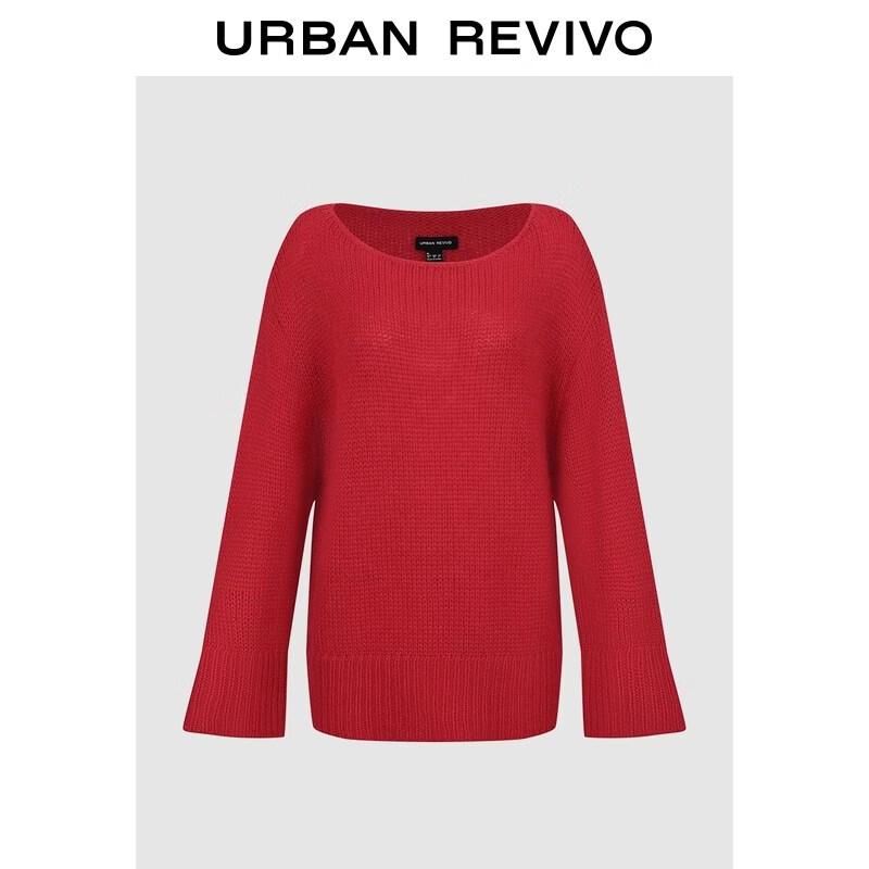 UR2026 Women s Boat Neck Loose Knit Sweater XS