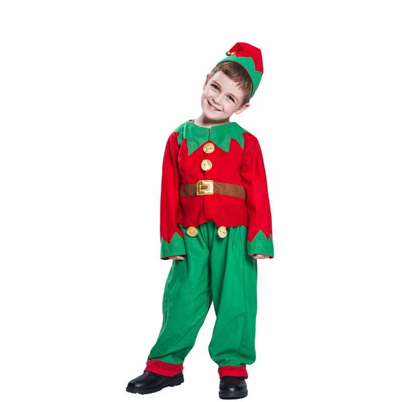

Взрослый рождественский костюм Детский рождественский костюм зеленого эльфа Набор Красно-зеленая цветовая гамма S