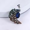 Brand High Quality Crystal Rhinestones Peacock Decor Jewelry Brooches For Women
