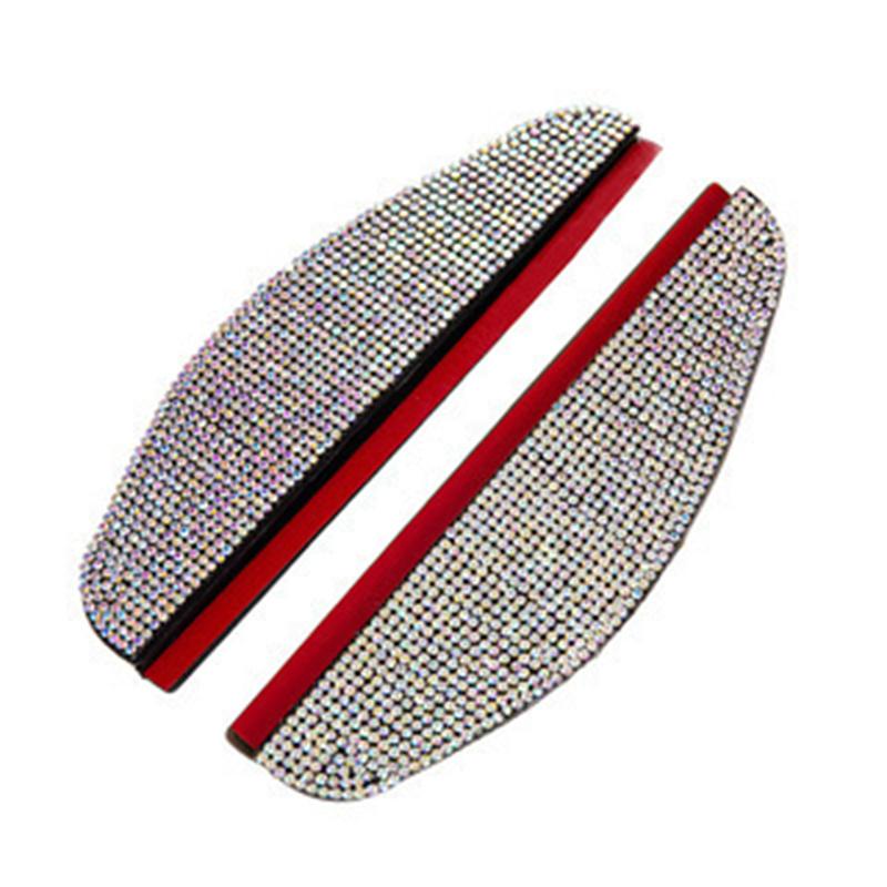 2Pcs PVC Car Rear View Mirror Sticker Rain Eyebrow Auto Mirror Rain Shield Cover Diamond Car Accessories Interior for Woman Men