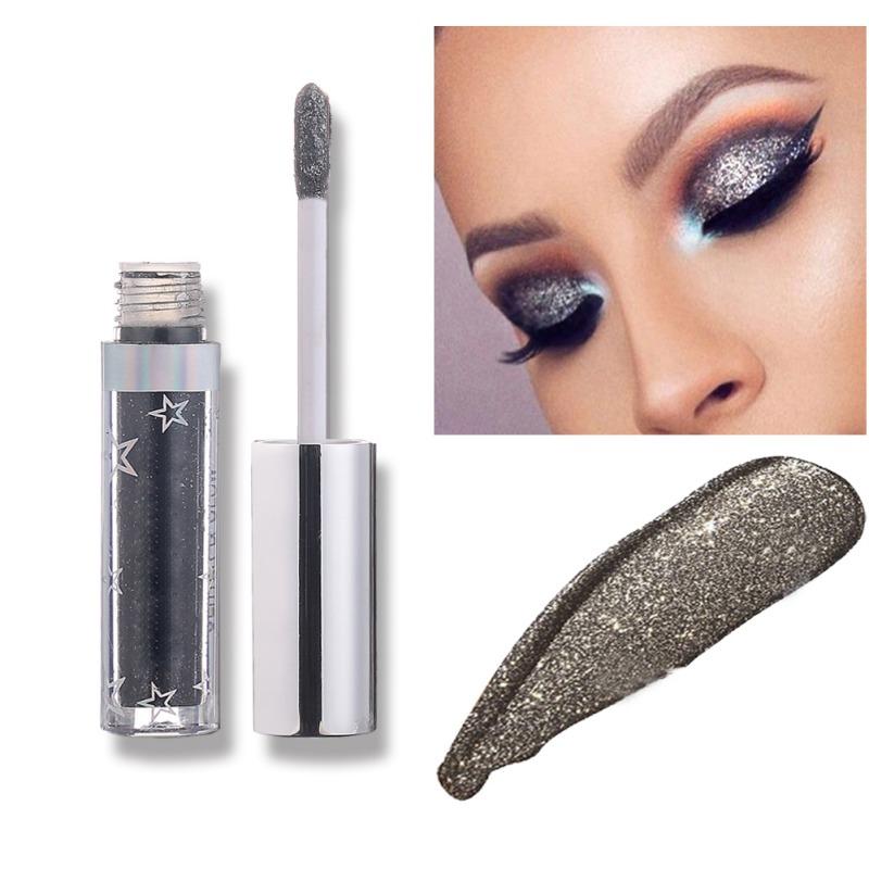 Glänzender bunter flüssiger Lidschatten 12 Farben Lang anhaltend Wasserdicht Glänzend Schimmer Glitzer Flüssiger Lidschatten