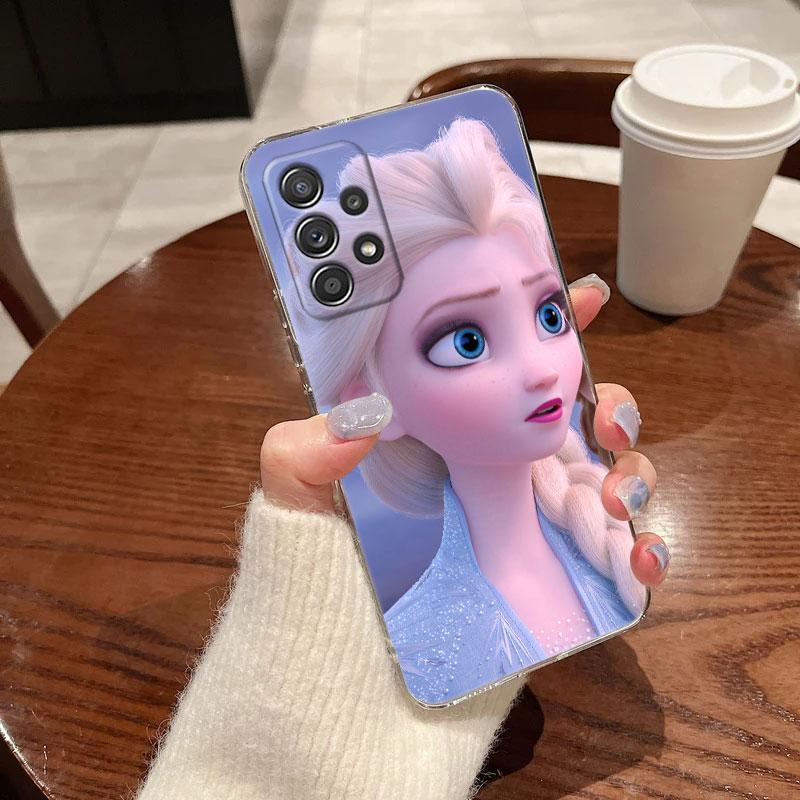 Clear Case For Samsung Galaxy A57 A37 A56 A36 Cases A55 A54 A35 A26 A07 A17 A16 A06 A34 A15 Soft Cover Elsa Frozen Art Princess