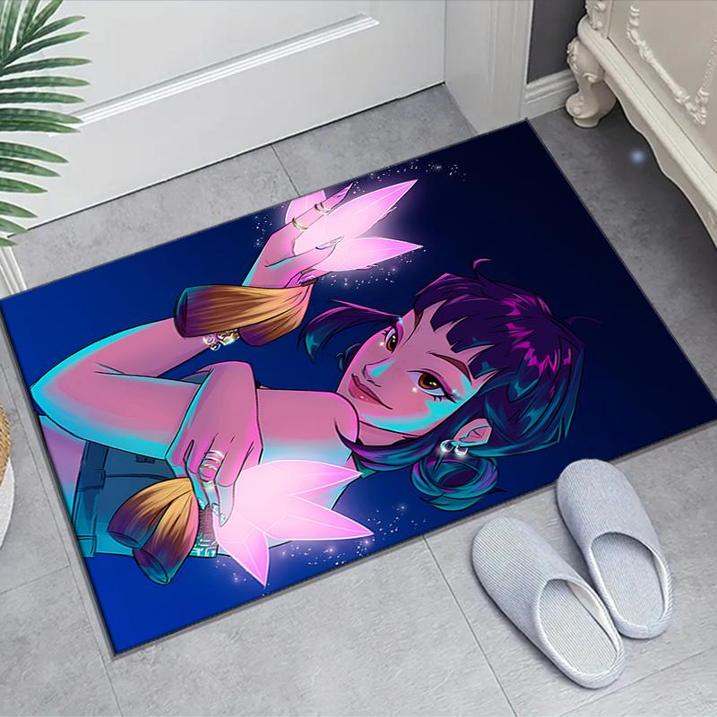 1pc KPop Demon Hunters ZOEY3 Design Area Rug - Non-Slip, Soft & Cozy Floor Mat for Living Room, Bedroom, Office - Indoor/Outdoor Decorative Carpet