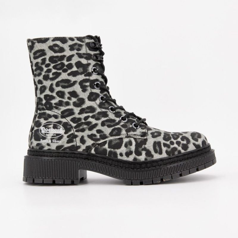 Bottines track poils imprim lopard lacets Femme DOCKERS BY GERLI 40 серый 7959₽