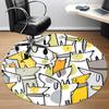 1pc Dogs Cats Office Round Area Rug, Indoor Mat Suitable ForOffice, Under Office Chairs Bedroom Living Room Home Decor, Room Deco 043