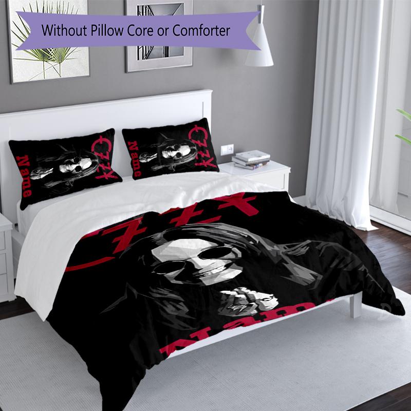 3pcs Custom Name Rock Ozzy Osbourne Bedding Set,Includes 1 Duvet Cover and 2 Pillowcases,All-season Bedroom Decor