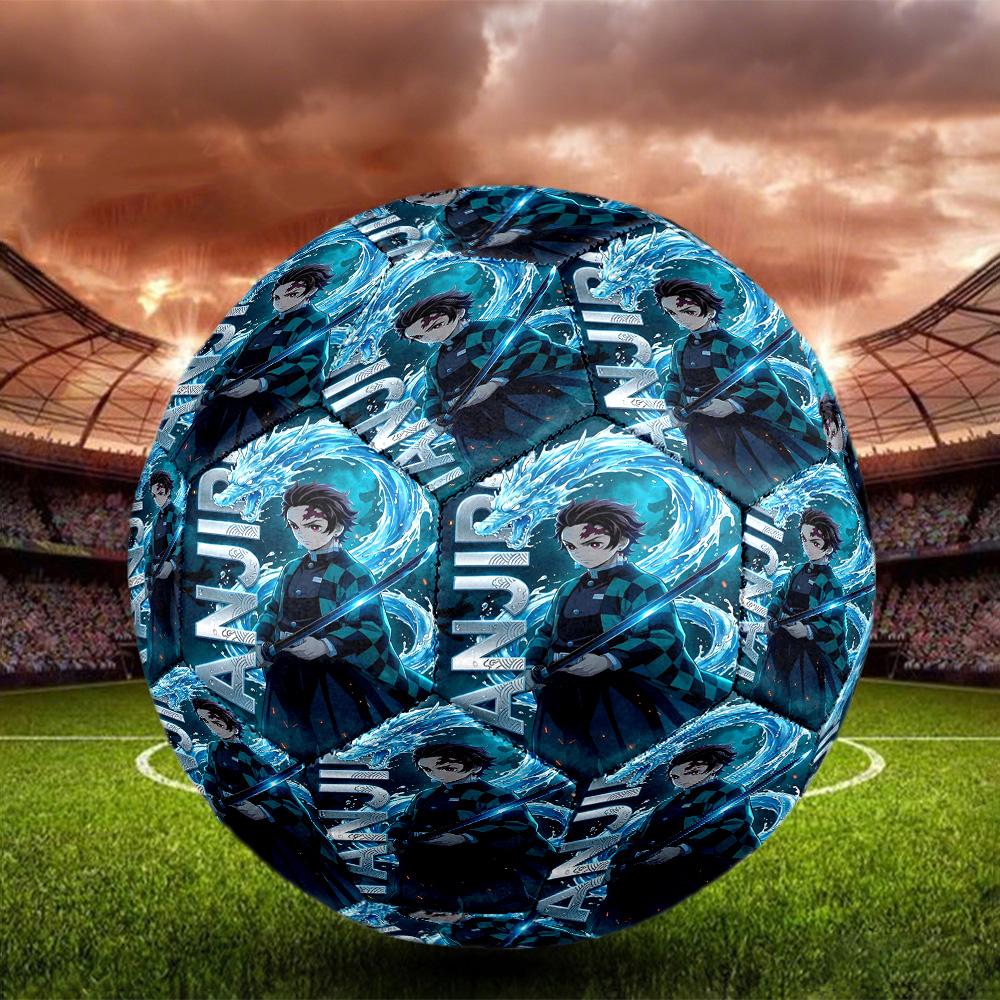 Demon Slayer Print Size 5 Soccer Ball, Standard Match Football for Sports Game and Team Practice, Ideal Gift for Soccer Fans