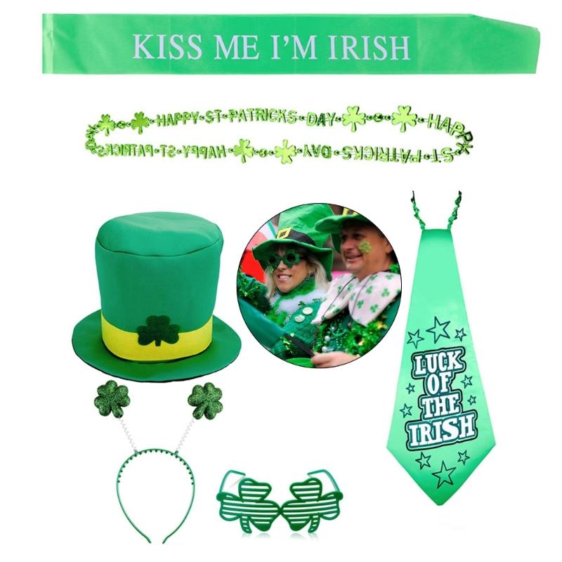 Saint Patrick Day Costume Accessories Lucky Neck Tie Patricks Day Glasses Saint Patrick's Day Decoration Party Supplies