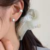 Reindeer Antler Blue Zircon Ear Cuff - Transparent Clip for Students & Best Friends, Christmas Gift