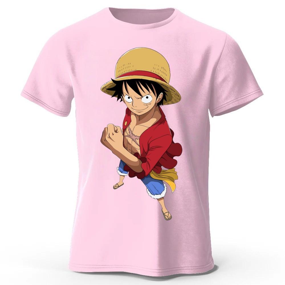 2026 One Piece Luffy New Pure Cotton Short Sleeved Mens and Womens Fashionable Street Wear Plus Size Loose Sports Tshirt Top