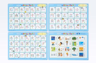 Kumon Publishing Bath Lesson Mini First Grade Kanji Chart 4 Educational Toy Toys Ages 2 and Up KUMON (A4 Size, Sheets)