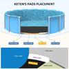 15-Foot Pool Liner Pad, Round Pool Liners for Above Ground Pools, Pool Mat Made of Geotextile Material Effectively Puncture, Extend Liner Life