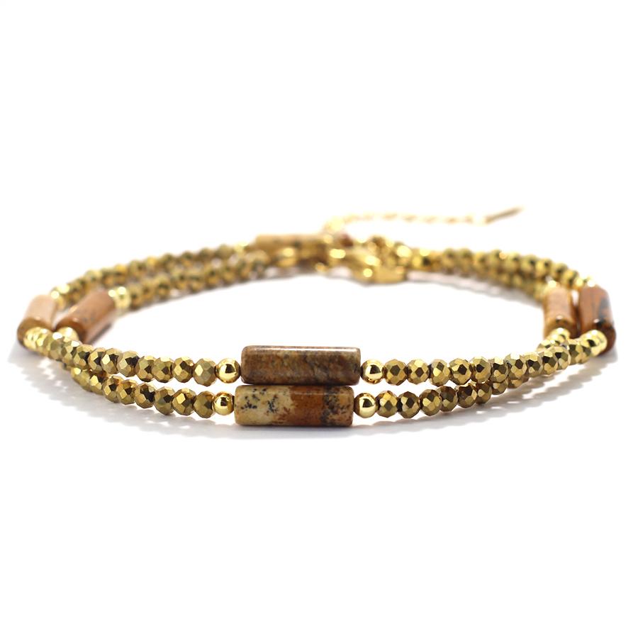 

Бохо красочный кристалл натуральный агат тигровый глаз камень бисерный браслет женский винтажный двойной шнурок для друзей ювелирный подарок коричневый