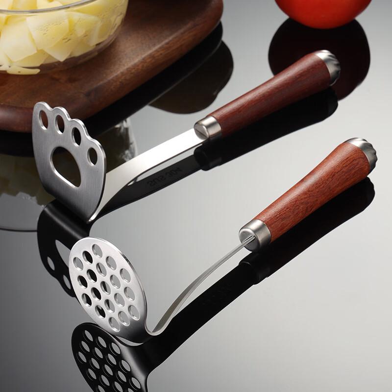 Ruhan Rosewood Handle 304 Stainless Steel Potato Masher