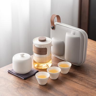 Travel Tea Set, Business Gift, Glass Outdoor Pot 2346 Ceramic Express Cup, Teapot