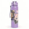 1PC Pink Hair Girl Character 750ml Color Plastic Sports Water Bottle Leakproof Flip Straw Lid Suitable for Sports Office Home Use